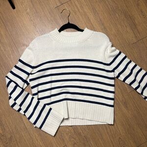 Reformation Striped Navy and White Women's Sweater